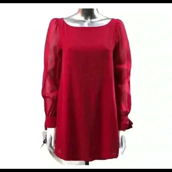 Guess by Marciano Sheath Red Dress Silk Red Dress Size Small - Picture 2 of 10